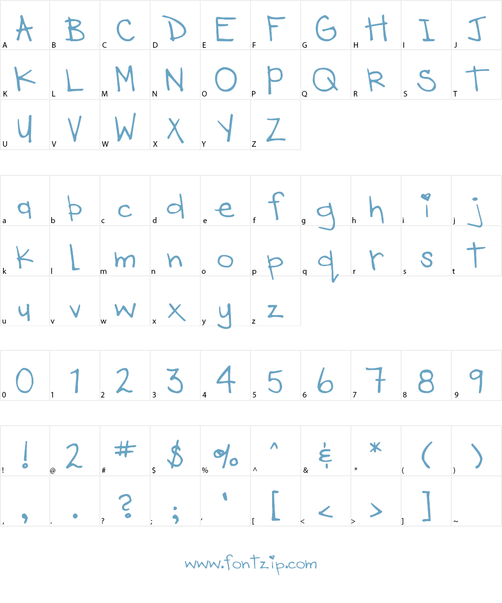 DJB HEART OF DIXI Font Character